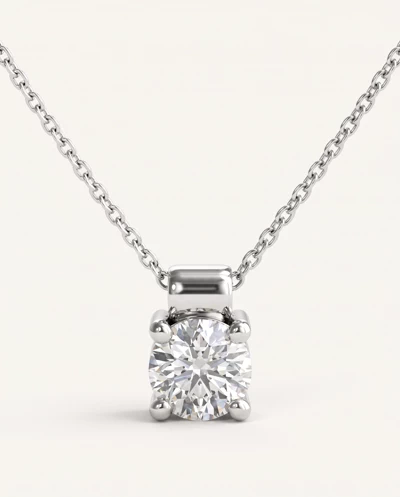 Rolled Bail Lab Diamond Solitaire Necklace (3/4 ct. tw.)